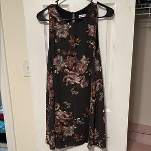 Floral Sleeveless Dress - Dark Gray
